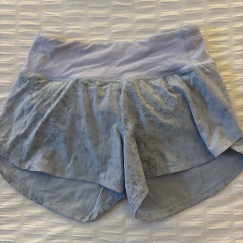 LULULEMON Marbled Light Blue Speed Ups 2.5” high rise